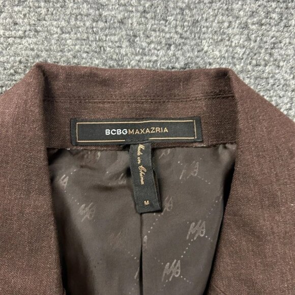 BCBGMaxazria Blazer Womens Medium Brown Jacket Linen Blend Adults - Picture 2 of 10